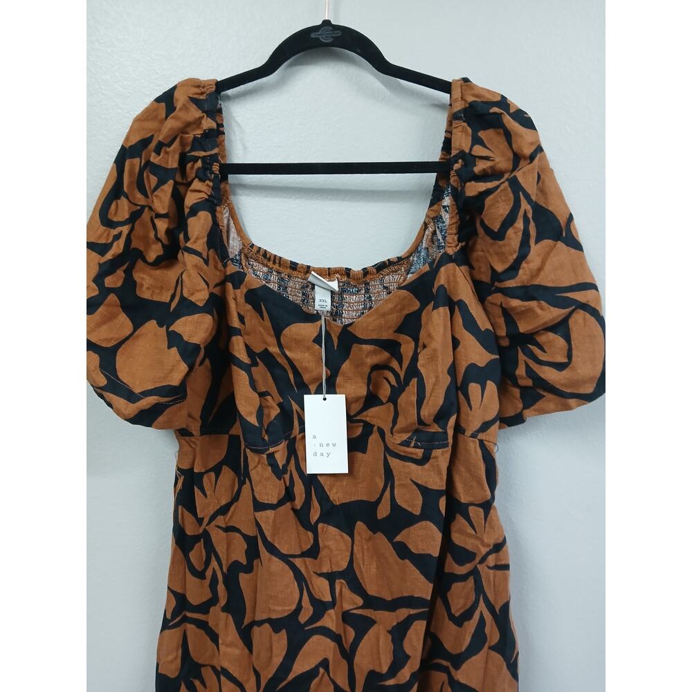 A new day Women's Puff Sleeve Linen Blend Mini Dress Size XXL - Picture 3 of 9